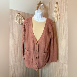 POL Pinkish Brown Knit Cardigan
